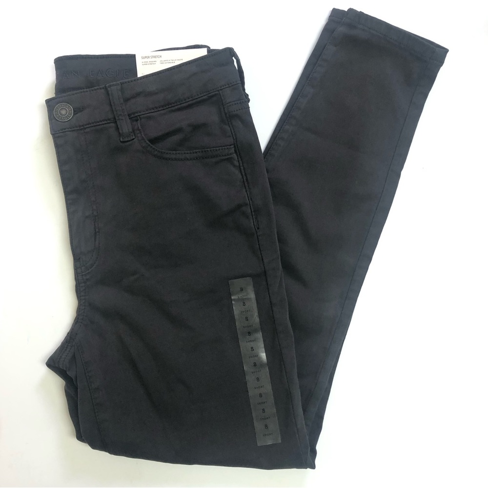 AMERICAN EAGLE Super Stretch High-Rise Jegging Black 8 Short